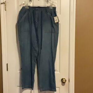 Liz Claiborne Women’s Medium Wash Reversible Denim Jeans Size 14W New with Tag
